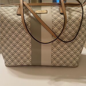 Kate Spade Vinyl White/Gray Large Purse